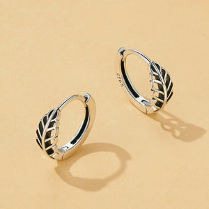 925 Sterling Silver Oxidized Earrings 12*5mm