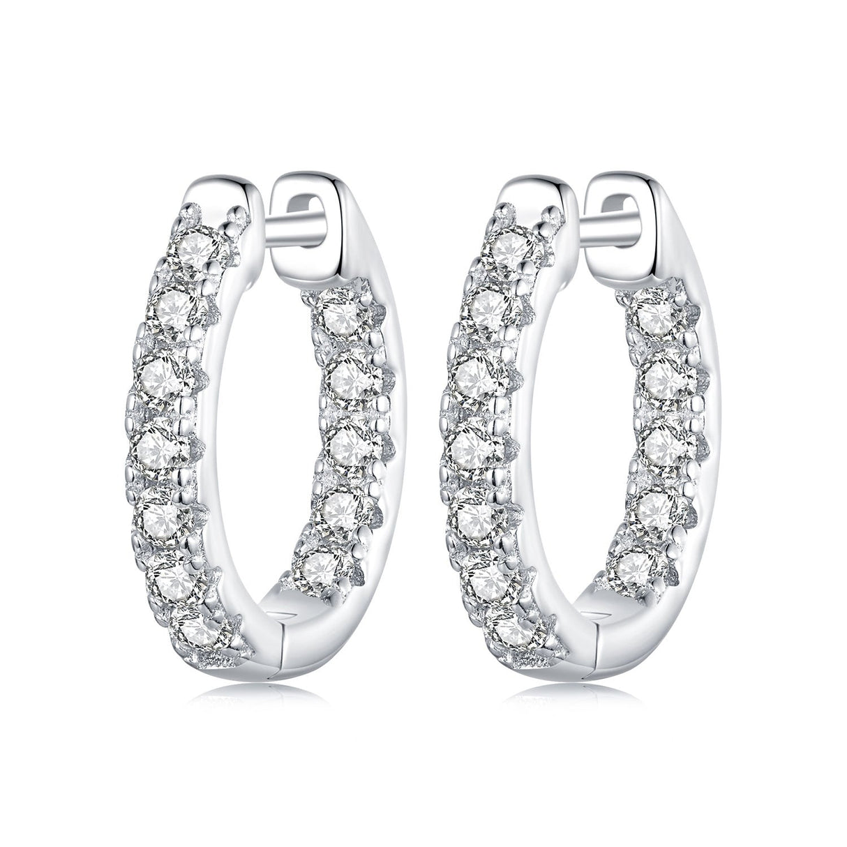 925 Sterling Silver 0.023 Carat Moissanite Earrings for Women