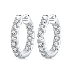 925 Sterling Silver 0.023 Carat Moissanite Earrings for Women