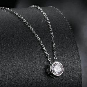 S925 Sterling Silver Moissanite Necklace 400mm with 1ct Moissanite for Women