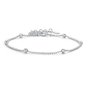 925 Sterling Silver & Plated White Gold Bracelet with Adjustable Length