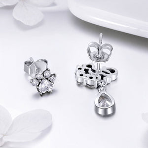 S925 Sterling Silver Earrings with Oxidized Finish and Pavé Setting CZ