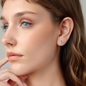 925 Sterling Silver Earrings with Pavé Setting and CZ