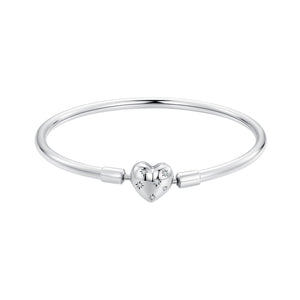 925 Sterling Silver White Gold Plated 17.0cm CZ Bracelet for Women