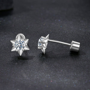 925 Sterling Silver Moissanite 0.10 Carat Earrings for Women