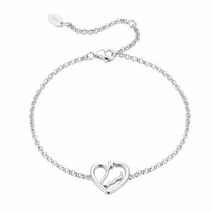 925 Sterling Silver Plated White Gold Bracelet 21cm for Women