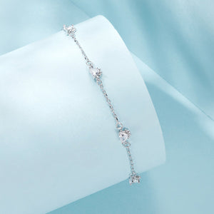 925 Sterling Silver Bracelet with Pavé Setting CZ and White Gold Plating