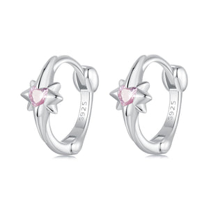 925 Sterling Silver White Gold Plated Earrings with CZ for Women