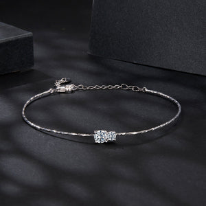925 Sterling Silver 0.2 Carat Genuine Moissanite Bracelet for Women