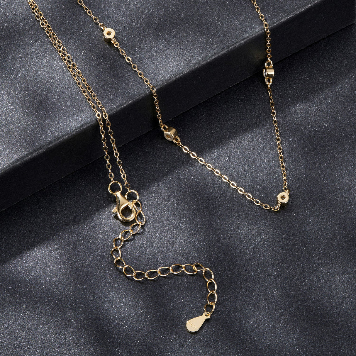 925 Sterling Silver White Gold Plated Adjustable Moissanite Necklace for Women