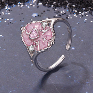 925 Sterling Silver Pendant 0.15cm Enamel CZ Ring for Women