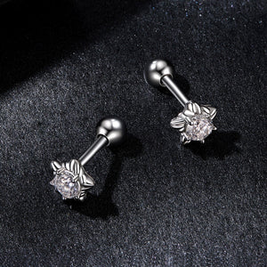 925 Sterling Silver Moissanite Stud Earrings 5mm for Women
