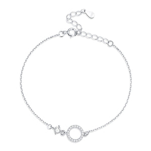 925 Sterling Silver Adjustable Bracelet with Pavé Set CZ for Women