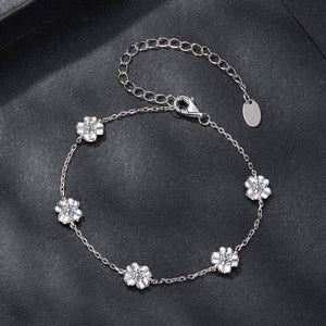 925 Sterling Silver 0.1 Carat Moissanite Bracelet for Women