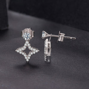 925 Sterling Silver Moissanite 0.1ct Earrings for Women