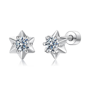 925 Sterling Silver Moissanite 0.10 Carat Earrings for Women