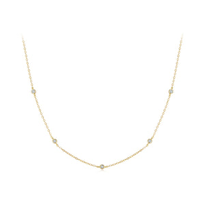 925 Sterling Silver White Gold Plated Adjustable Moissanite Necklace for Women