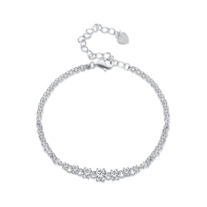 925 Sterling Silver 5MM Moissanite Bracelet for Women