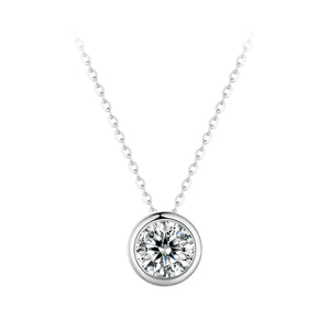 S925 Sterling Silver Moissanite Necklace 400mm with 1ct Moissanite for Women
