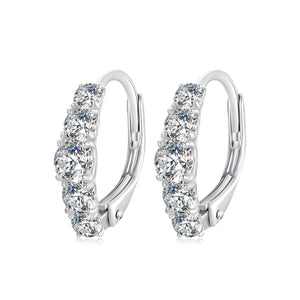 925 Sterling Silver Moissanite Earrings 13*4mm for Women