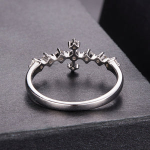 925 Sterling Silver Moissanite 0.15-0.20 Carat Ring for Women, Size 6