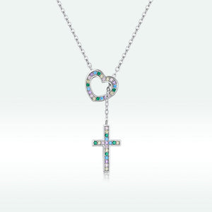 925 Sterling Silver Plated Necklace with Adjustable Length 42.5cm and CZ for Women
