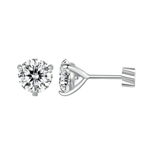925 Sterling Silver Moissanite Earring 0.7cm White Gold Plated for Women