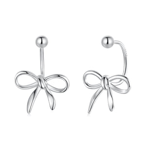 925 Sterling Silver Earrings with White Gold Plating - 1.0*1.3 cm