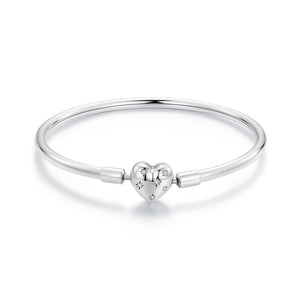 925 Sterling Silver White Gold Plated 17.0cm CZ Bracelet for Women