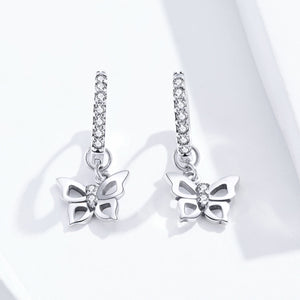 S925 Oxidized Silver Pavé Setting CZ Earrings for Women