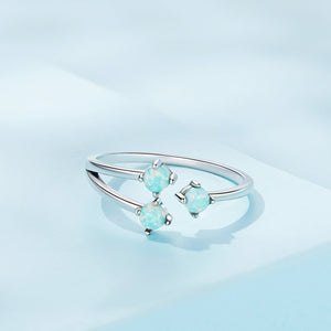 925 Sterling Silver Translucent Opal Ring for Women