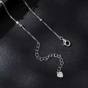 925 Sterling Silver Plated White Gold Moissanite Necklace 400+50mm for Women