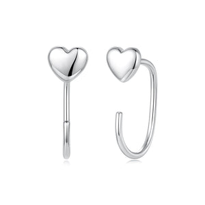 925 Silver White Gold Plated 1.4cm Brass Earrings for Women