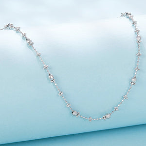 925 Sterling Silver 40+5cm White Gold Plated Necklace for Women