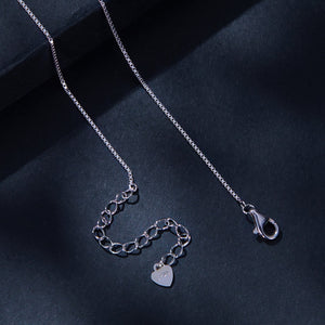 925 Sterling Silver 4mm Moissanite Plated Platinum Necklace for Women