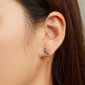 925 Sterling Silver Enamel Pavé CZ Earrings for Women