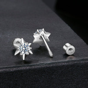 925 Sterling Silver Moissanite 0.10 Carat Earrings for Women