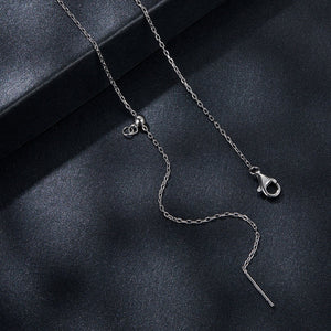 925 Sterling Silver + Moissanite Adjustable Necklace for Women - White Gold 0.5ct & 0.1ct
