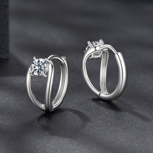 925 Sterling Silver 0.40 Carat Moissanite Earrings for Women