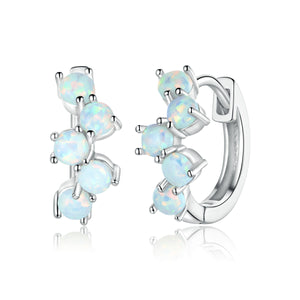 925 Sterling Silver Earrings with Translucent Opal