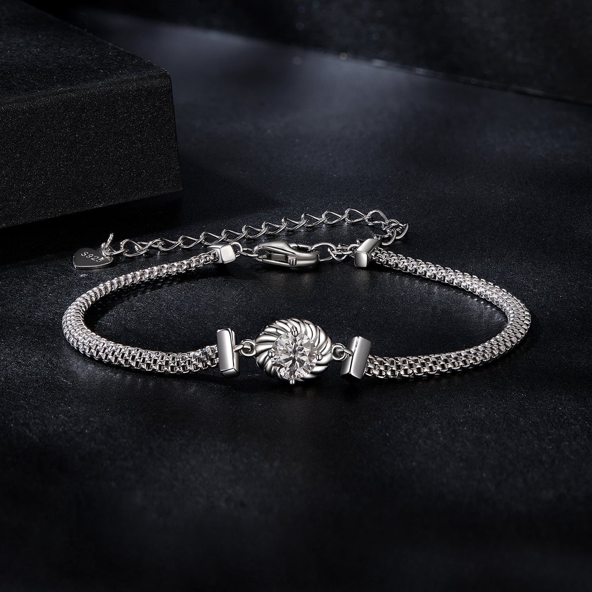 925 Sterling Silver 0.5 Carat Moissanite White Gold Plated Bracelet for Women
