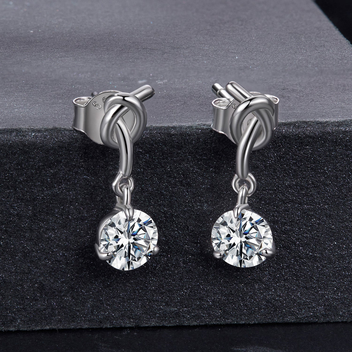925 Sterling Silver Moissanite 0.50 Carat Earrings for Women
