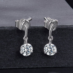 925 Sterling Silver Moissanite 0.50 Carat Earrings for Women