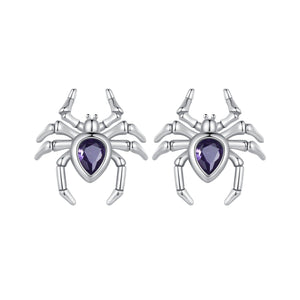 925 Sterling Silver Earrings with Pavé Setting CZ, Size 13*12mm
