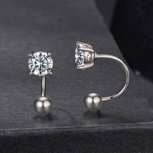 925 Sterling Silver Moissanite 0.1ct Earrings 1.3cm for Women