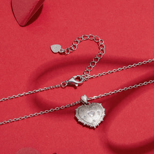 925 Sterling Silver White Gold Plated Necklace with CZ Pendant for Women