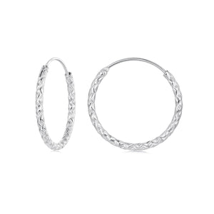 925 Sterling Silver Earrings Hoops 2.5 cm for Women