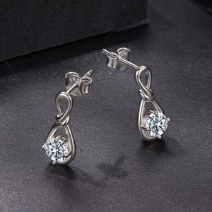 925 Sterling Silver 0.5 Carat Moissanite Earrings for Women