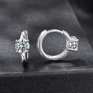 925 Sterling Silver Moissanite 0.50 Carat Earrings for Women