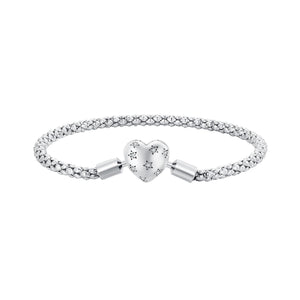 925 Sterling Silver Oxidized Silver Bracelets 17.0 Size with CZ for Women
